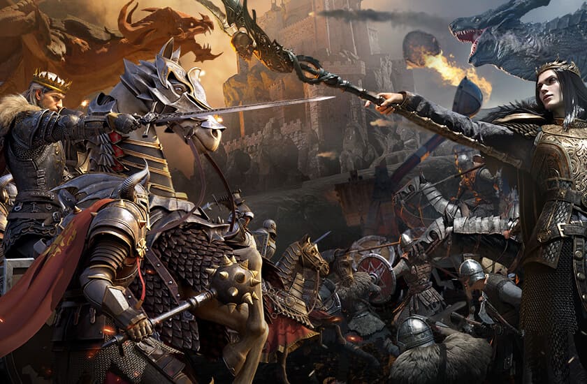 Scontro fantasy medievale per la piattaforma King of Avalon